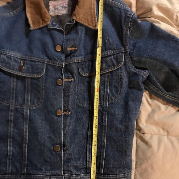 Men’s Lee Storm Rider Denim Jacket, blanket wool lined, corduroy collar size S - Picture 7 of 9